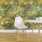 Pre-Pasted Wallpaper 2FT Wide Teal Floral Botanical Jungle Tropical Hawaiian Mimosa Tree Flowers Foliage Large Scale Custom Pre-pasted Wallpaper by Spoonflower